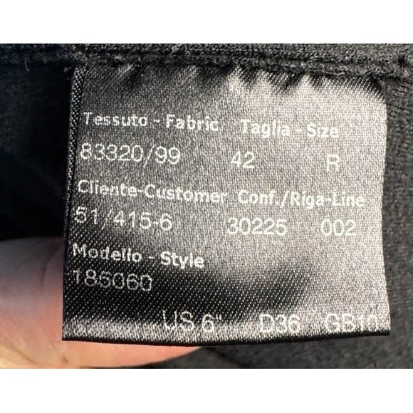 Brioni‎ Black 100% Wool Bodycon Sheath 3/4 Sleeve Dress Size 6 Or 42 Made Italy - Picture 11 of 12